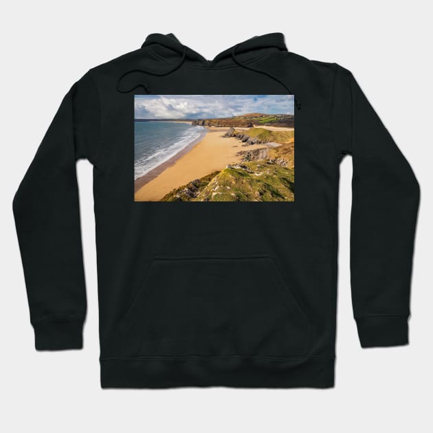 Pobbles Beach and Three Cliffs Bay, Gower Hoodie by dasantillo